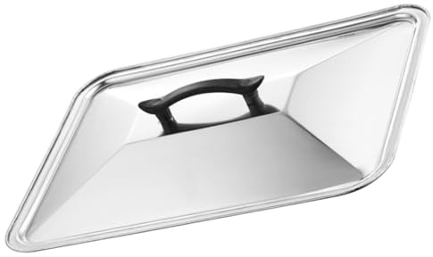 IWOWHERO Coperchio Barbecue Rettangolare in Acciaio Inossidabile Bordi Lisci, Protezione per Cibo in Cucina e All'aperto, Resistente alla Ruggine e Pratico