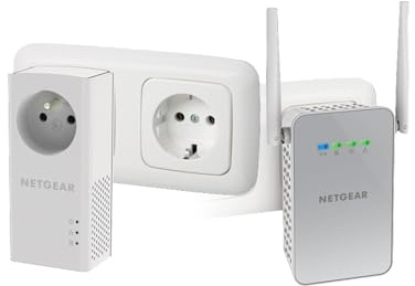 NETGEAR CPL WiFi PLPW1000-100FRS avc Prise filtrée et 1 Port Ethernet, idéal pour Avoir Internet Partout dans la Maison et Profiter du Service Multi-TV à la Maison