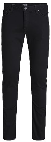 JACK & JONES Jjiglenn Jjfelix Am 046 50 SPS Noos, Jean Slim Homme, Noir (Black Denim), W28/L30 (Taille Fabricant: 28)