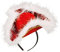 W WIDMANN MILANO Party Fashion 06903 - Haarreif, Mini Dreispitz, mit Marabu-Federn, Funkenmariechen, Gardemädchen, Hut, Kopfschmuck, Accessoire, Karneval, Mottoparty