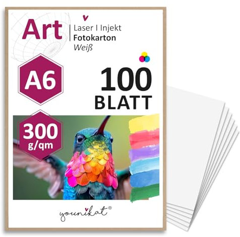 younikat Postkarten A6 blanko 300 g/qm - 100x weiß - Karten Grußkarten zum selbst gestalten I Papier zum bedrucken I dv355
