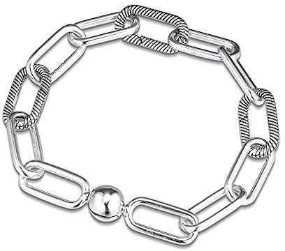 PANDOCCI 2019 Bracciale a catena a maglie autunno Me per donna Argento 925 fai-da-te Adatto per bracciali Pandora originali Gioielli di moda con ciondoli (20 cm)