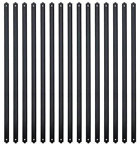 Myard 29-1/2 Inches Grooved Flat Straight Aluminum Deck Balusters Furniture with Screws for Wood Composite Facemount Deck Railing (50-Pack, Matte Black)