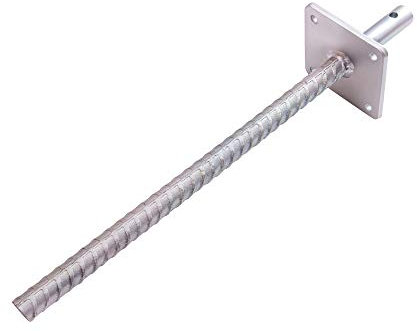 3 x PFOSTENTRÄGER MIT 11x11 CM PLATTE, DORN UND DOLLE - GESAMTLÄNGE 51,3 CM - STAHL VERZINKT