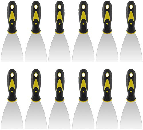 ZEONHAK 12 PCS 3 Inches Putty Knife, Heavy Duty Putty Knife Scraper, Spackle Knife for Drywall Finishing, Plaster Scraping, Patching and Painting, Decals, and Wallpaper