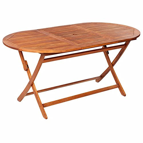 Tidyard Klappbarer Gartentisch Esstisch Terrassetisch weggeklappt Balkontisch Beistelltisch Holztisch Gartenmöbel Garnitur Fuer mehr Personen 160x85x75 cm Massivholz Akazie
