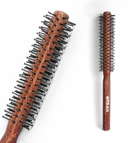 Bart-Rundbürste für den Mann zum glätten föhnen & entwirren der Haare I Bart Föhnbürste mit besonderen Noppen I Haarbürste aus echtem Holz für Bart & Haar (small)