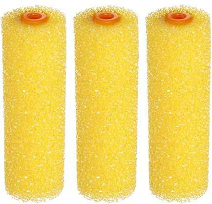 sourcing map Paint Roller Cover 4 Inch Texture Sponge Brush for Household Wall Painting Treatment 3Pcs