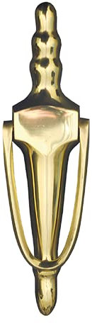 UAP 8-inch Slimline Bolt Fix Door Knocker Solid (No Hole) - PVD Gold Finish with Matching Fixings - Traditional Door Knocker (PVD Gold)