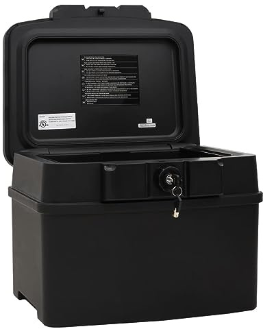 vidaXL Coffre-fort noir 44x37x34 cm, coffre-fort ignifuge, coffre-fort à document ignifuge, coffre-fort verrouillable, coffre-fort à clé