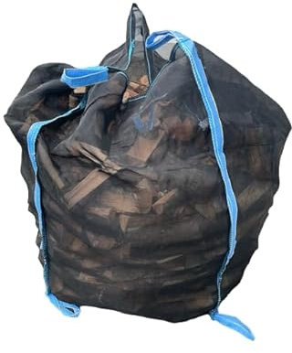 B teurobrecher - 5 Stück Woodbag Big Bag 100x100x130 cm (ohne Inhalt) Boden geschlossen mit Netzgewebe aus Polypropylen - Big Bag Holz - Big Packs für Brennholz - stabil & luftdurchlässig