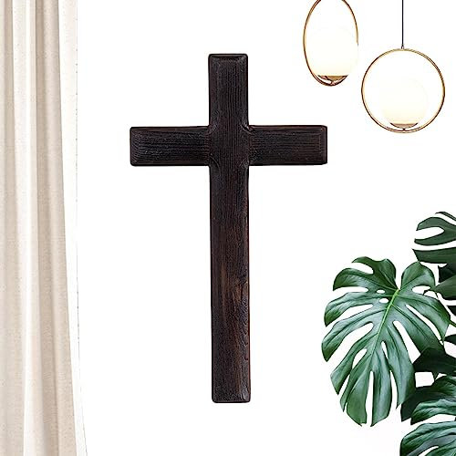 Maciun Svart träkors | Trä som håller ett kors hängande för att välsigna, bön kors för hand, handkors för kyrkan, dekoration, examen meditation hus