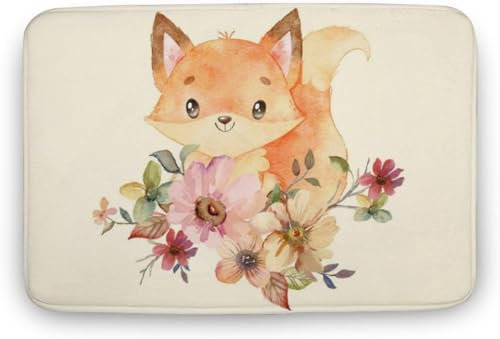 Türmatte 40X60Cm Herbst Aquarell Herbst Eingangsteppich Antibakterielle Eingangsmatte Resistente Sauberlaufmatte Für Außen Küche