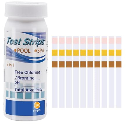 Test Piscina,Strisce Di Test 'acqua,Carta Test Per La Durezza Totale, Il Coro Libero, Il Bromo, L'Alcalinità, Il Cloro Totale