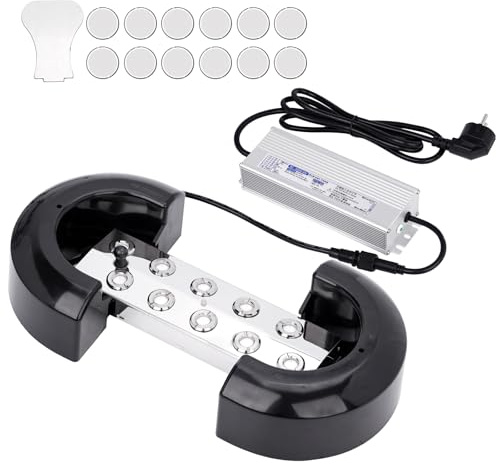 MUALROUS 10 Testa Nebulizzatore Ad Ultrasuoni 7L/H Umidificatore a Nebbia Ad Ultrasuoni Con Galleggiante Alimentatore Impermeabile Da 350W Per Laghetto Serra Giardino Prato Decorazione Di Halloween