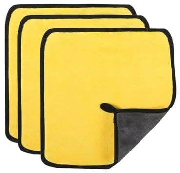 LZZYFPX Serviettes de Lavage de Voiture, Chiffon de Nettoyage, Chiffon Sec Absorbant, Serviette en Microfibre à Usage général, épaisse, Jaune, 30/40/60 cm(10pcs 30x40cm)