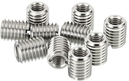 ORTAVA gänginsats M10 till m6, 10 stycken gängade hylsor rostfritt stål 12 mm, gängadapter, skruvmutter