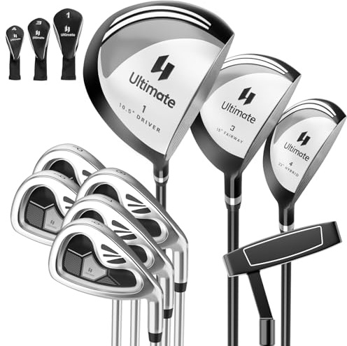 COSTWAY Ensemble Club de Golf 9 Pcs pour Droitière (Gris)