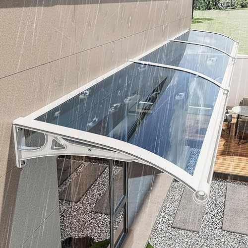 Dtyubfg Auvent pour Porte d'entrée, fenêtre, Auvent Porte d'Entree avec Protection Solaire,Auvent en Aluminium Polycarbonate résistant,Porte Toit Marquise Abri Protection - 60x90cm