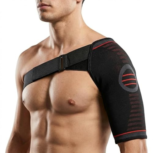 Shoulder Support Brace Rotator Cuff for Men Women Adjustable Arm Sling | Compression Sleeve Immobilizer Shoulder Strap Relieve Pain Joint Dislocation Injury Torn Muscle Chest Circumference 90-110cm