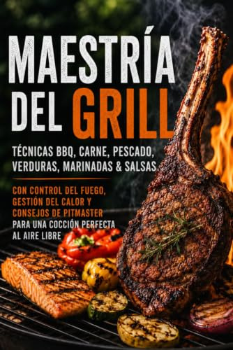 Maestría del Grill: Técnicas BBQ, Carne, Pescado, Verduras, Marinadas & Salsas con Control del Fuego, Gestión del Calor y Consejos de Pitmaster para una Cocción Perfecta al Aire Libre