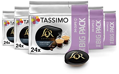 Tassimo Tripack Cápsulas Café L'Or Fortissimo | 24 Cápsulas Compatibles con cafetera Tassimo