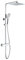 GRIFEMA COLUMNAS-G7001 | Duschsystem mit Thermostat, Brauseschlauch, Handbrause mit 3 Strahlarten, Brausehalter, Duschstange | Regendusche Eckig, Duschset, G1/2'' Anschlüsse, Chrom