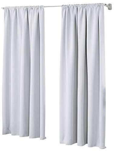 Laneetal 2er Set Gardinen, Verdunklungsvorhänge für Wohnzimmer Kinderzimmer, Blickdicht, Kräusebänder für Schiene, 250 g/m², kälteschutz lichtdicht, 140 x 225 cm, Weiß