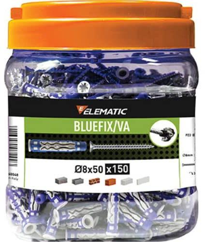 ELEMATIC CONFEZIONE TASSELLI PER TUTTI I MATERIALI 8X50 BLUEFIX/VA 150PZ