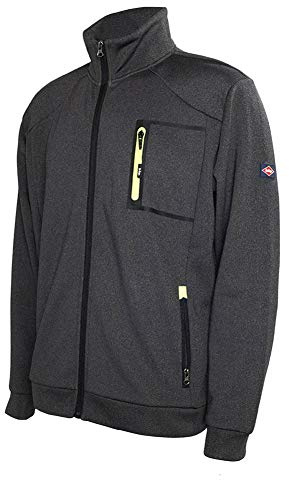 Lee Cooper LCJKT124 ropa de trabajo para hombre Full Zip térmica anti píldora capa de la chaqueta Bonded Fleece trabajo, carbón de leña Marl, 2X-Large