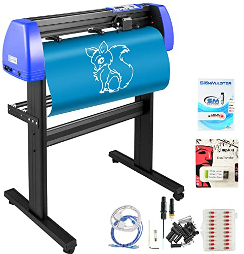 VEVOR Plotter da Taglio Vinile 870 mm Plotter per Tagliare Vinile con Software Colore Nero Azzurro