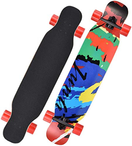 YEENUO 43x9 pulgadas Longboard Skateboard Cruiser Drop Through Maple Complete Longboards Skateboard Baile, Cruising, Curving, Freeride Slide, Freestyle y Downhill Freestyle Cruiser para adolescentes