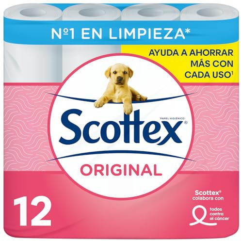 Scottex Papel Higiénico Original P12 con 2 capas proporciona el equilibrio adecuado de suavidad y resistencia