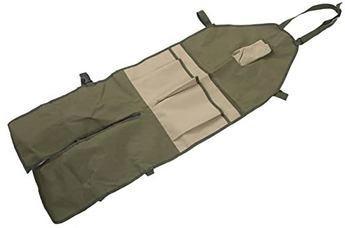 SUNGOOYUE Tablier de Protection des Jambes de Jardin, Tablier de Travail Portable Résistant à la Saleté Tablier de Jardinage avec Poches pour Potiers et Tatoueurs(Coutures Vert Kaki OD)