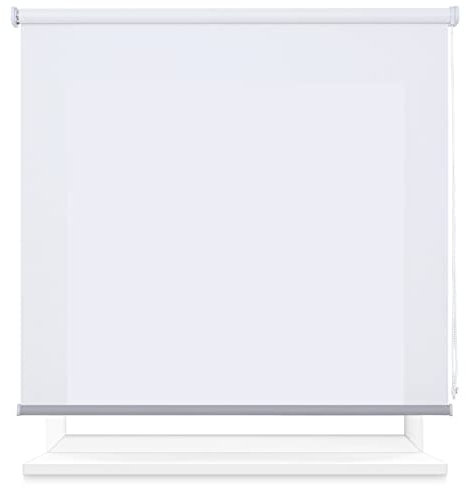 Estor Enrollable Translúcido 120 x180cm (Ancho x Largo), Estor Semiopaco, Medida de la Tela 117 x175cm ( Blanco )