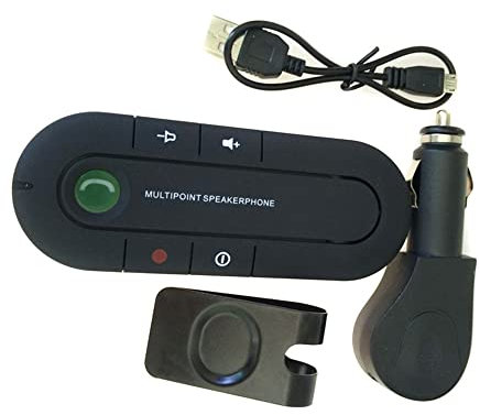 Bluetooth Visor Clip Car Speaker Handsfree Car Kit Hands-free Bluetooth Speakerphone Sun Visor MP3 Player Car Combo Accessories (Black)