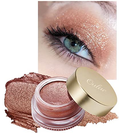 Oulac Sombras de Ojos Melocotón | Altamente Pigmentada | Resistente al Agua y de Larga Duración | Maquillaje de Ojos con Brillo Metálico | Vegano y Libre de Crueldad | 06g (08) Cheers!