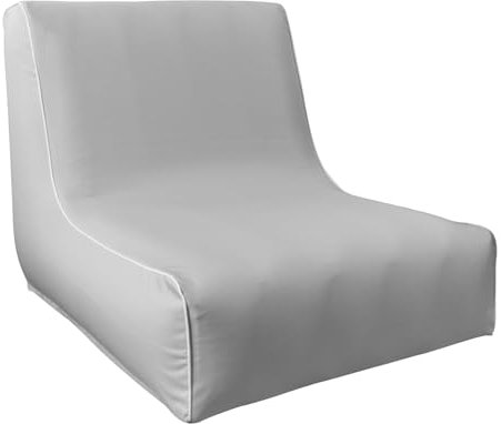 Eurofirany Fauteuil gonflable d'extérieur - Fauteuil de jardin étanche - À carreaux - 70 x 90 x 70 cm - Blanc et gris