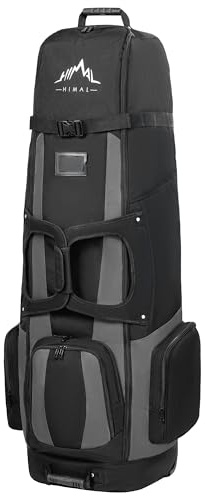UNIHIMAL Soft-Sided Golf Travel Bags for Airlines with Wheels, Golf Club Travel Covers 900D Wear-Resistant Oxford, Waterproof, Universal Size（Black-Gray）
