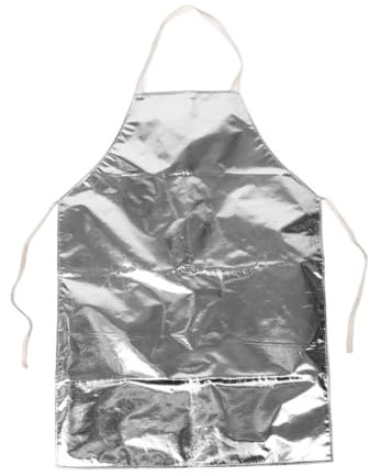 WHAMVOX Heat Resistant Aluminum Foil Apron for Bbq and Industrial Use Fireproof High Temperature Insulation Safety Apron for Cooking and Welding