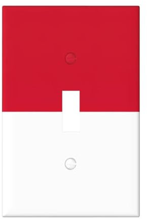 Cubiertas de salida con impresión de la bandera de Mónaco, 1 placa de pared de tamaño estándar, cubiertas de placas frontales de policarbonato de doble salida