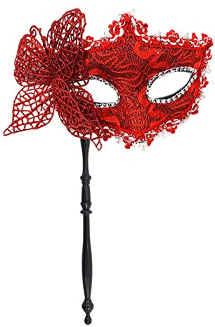 THINCAN Masque de fête d'Halloween avec broche de maintien Joli masque de mascarade Demi-masque de papillon vénitien Masque de soirée Masque de bal de promotion