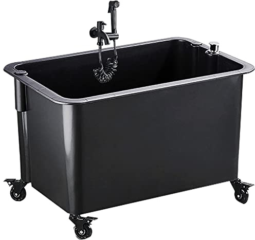 Lavandino commerciale con rubinetto, lavabo profondo per la pulizia in bagno, lavanderia, garage e negozio