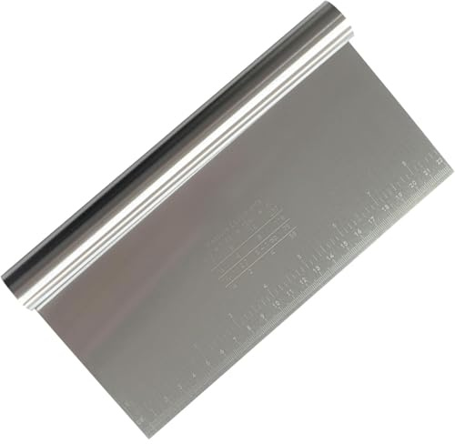 hankous 1 tagliapasta in acciaio inox, con scala di misurazione antiaderente, utensili da cucina per torte, pizza, impasti, utensili da forno