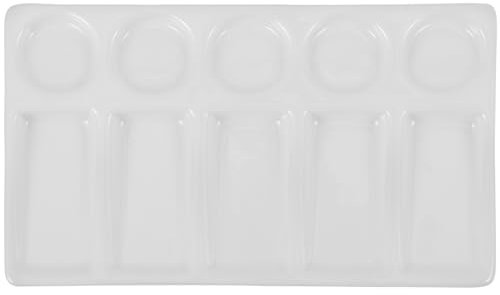 ROSENICE Mischpalette aus Keramik Rechteckig für Öl Aquarell Malerei Weiß 19,3 * 11 * 1,8 cm