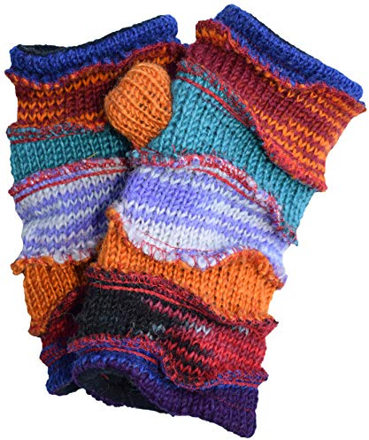 Gheri Women's Warm Woolen Fleece Lined Hand Knitted Mittens Gloves Handwarmers T
