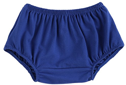 FYMNSI Infant Baby Boys Girls Bloomers Unisex Diaper Cover PP Pants Elastic Waist Solid Colour Striped Polka Dots Print Cotton Shorts Casual Birthday Party Cake Smash Photo Props 3-24M Royal Blue