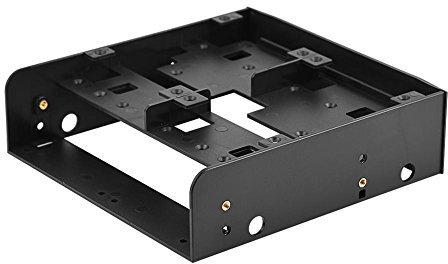 Bewinner Floppy Drive Bay,2.5 / 3.5 HDD/SSD to 5.25 Floppy-Drive Bay Computer Mounting Bracket,Supports 7mm - 15mm 2.5 HDD,with a Baffle,Multifunctional Combination
