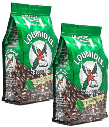 Loumidis Traditional Greek Quality Ground Coffee 2 Pack Bundle