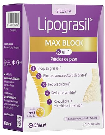LIPOGRASIL MAX BLOCK 5 en 1 | Tratamiento 5 en 1 | 120 Cápsulas